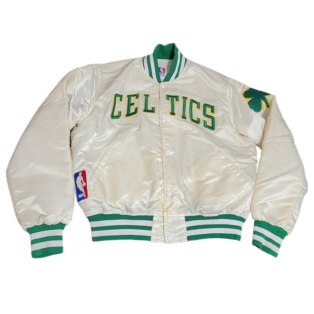 Boston Celtics Vintage Starter White Satin Jacket Size Large Made in USA
